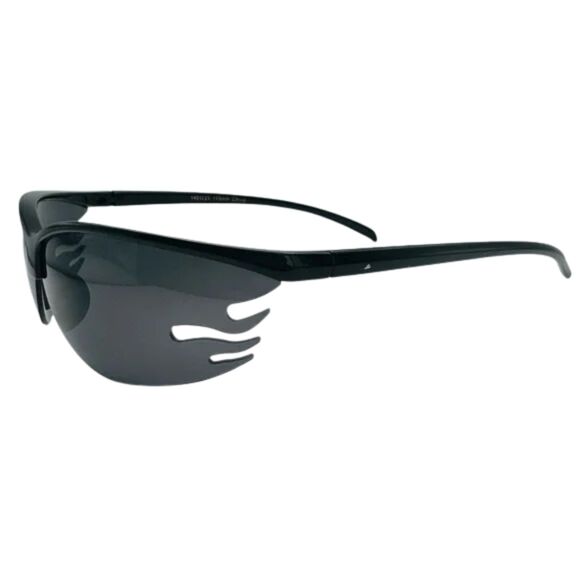 7015 | Black Lens Semi Rimless Wrap Sunglasses - Picture 2 of 5